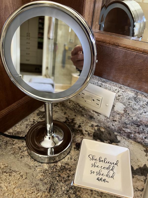 Conair BE150Z  10x magnifying 2-sided lighted round mirror