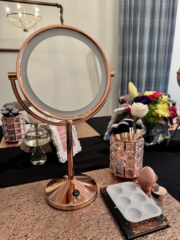 Conair Reflections 1x/10x LED Rose Gold Makeup Mirror