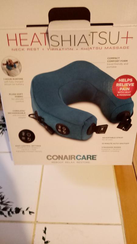 ConairCare HeatShiatsu+ Neck Rest with Vibration, Heat and Shiatsu Massage