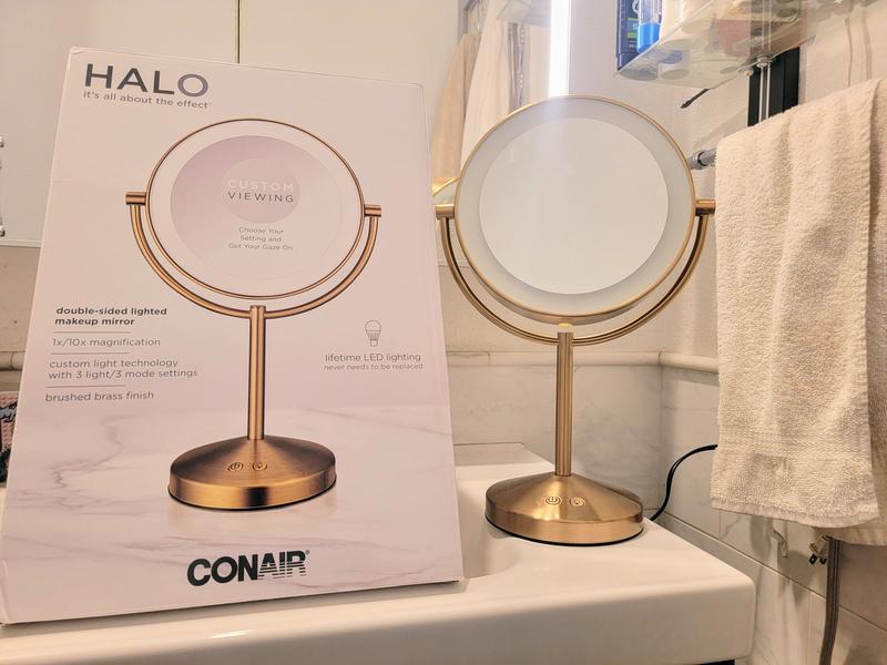Conair Halo Double-Sided Lighted Vanity Makeup Mirror