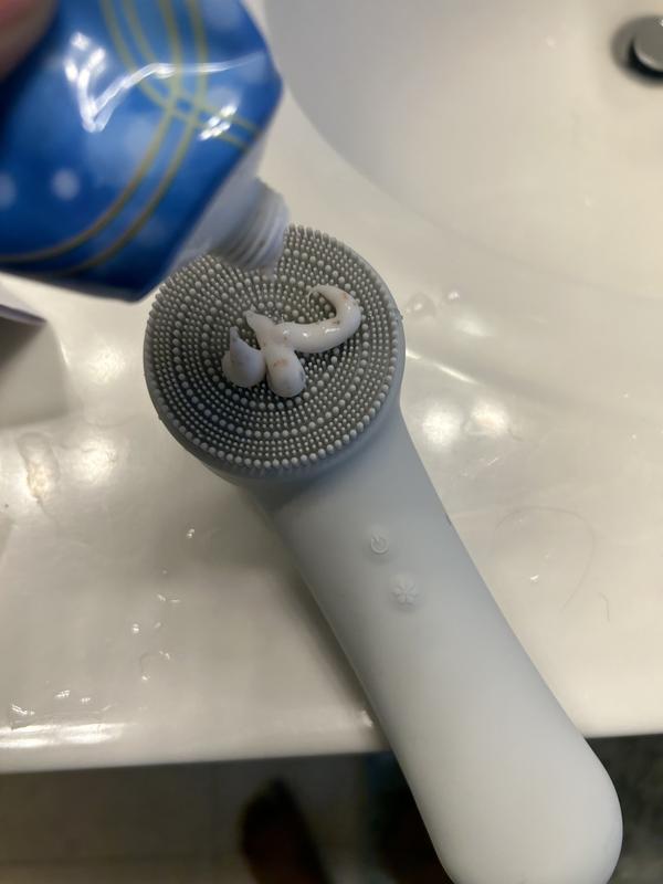 I use facial scrub cream on the facial brush!