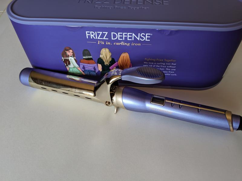 Frizzy hair shop curling iron