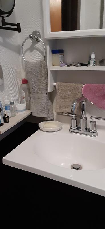 If you have plenty of counter space the product is great but as you can see, there is limited counter space in my bathroom so this product would not work for me.