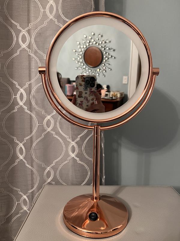 Lighted Makeup Mirror ø 18 cm Rose Gold BAIXAS 