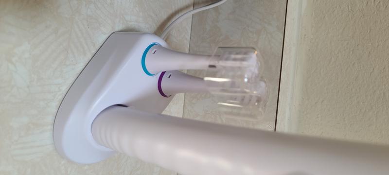 The slots to hold the brushes.