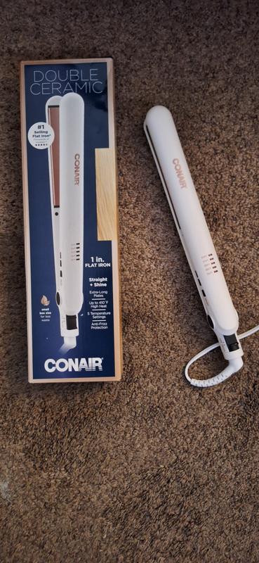Conair double ceramic flat iron white sales