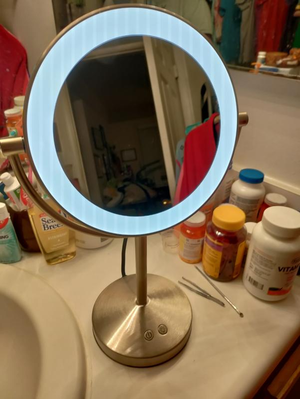 One of the lights settings. It doesn't glare. It appears to glow and does not bother your eyes