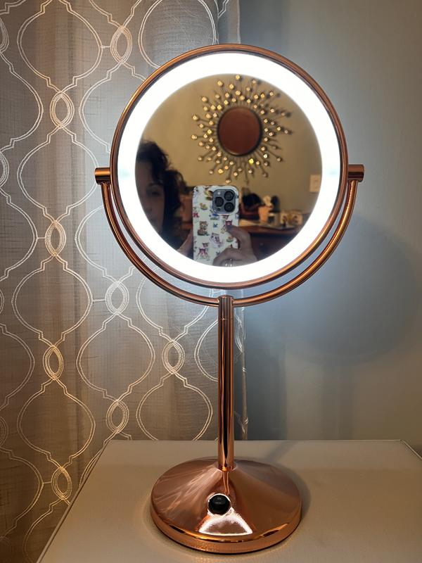 Lighted Makeup Mirror ø 18 cm Rose Gold BAIXAS 