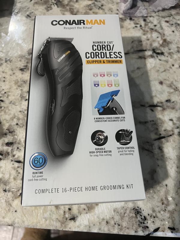 Conair Cordless 22-piece Hair Clipper, Use Corded or Cordless