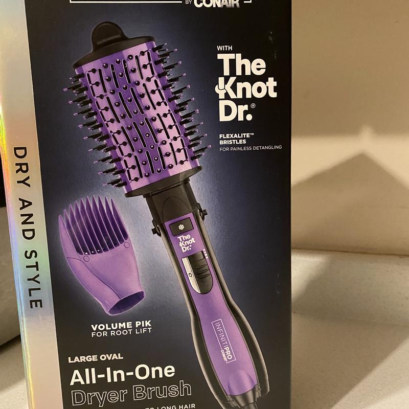 Infinitipro by Conair The Knot Dr. All-in-One Mini Oval Dryer Brush, Hair Dryer & Volumizer, Hot Air Brush