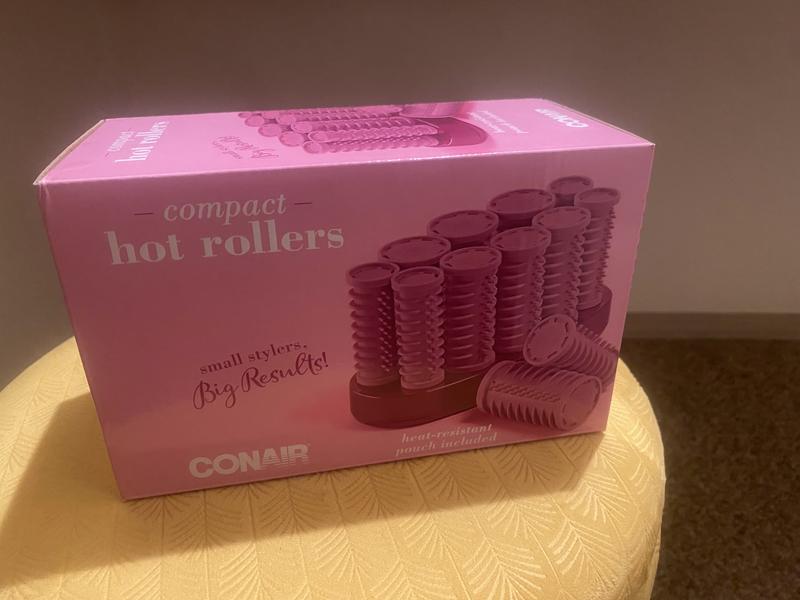 Juego compacto de rulos calientes Conair, calentamiento instantáneo, Rosado