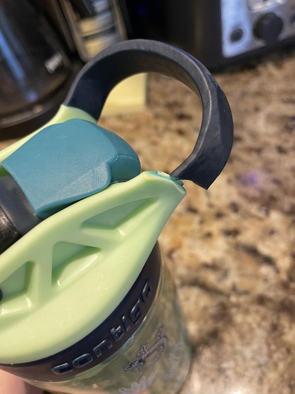 One side broken off - exposing sharp edge