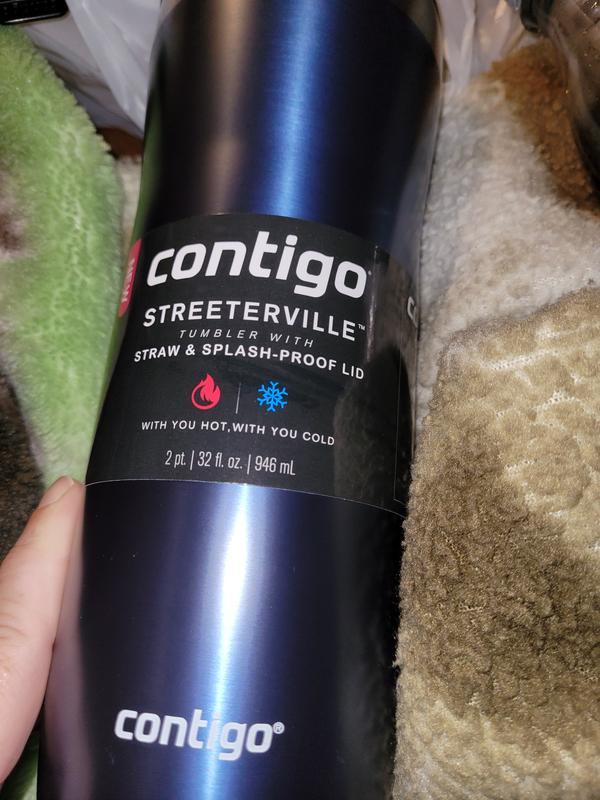 Contigo Streeterville Stainless Steel Pineberry Tumbler with Plastic Straw & Splash Proof Lid - 32 fl oz