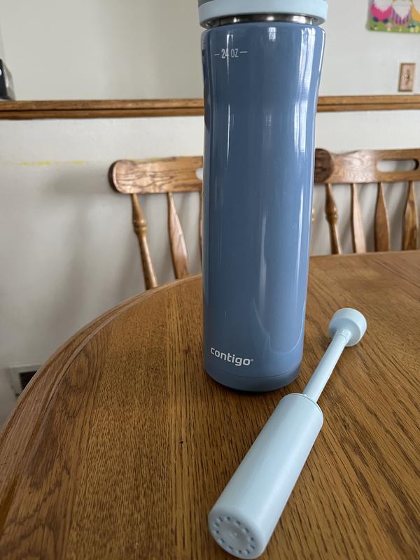 Contigo Wells Plastic Filter Water Bottle with Leak-Proof Straw Lid and  Replacement Filter, Reusable 24oz Water Bottle with Carbon Fiber Filter for