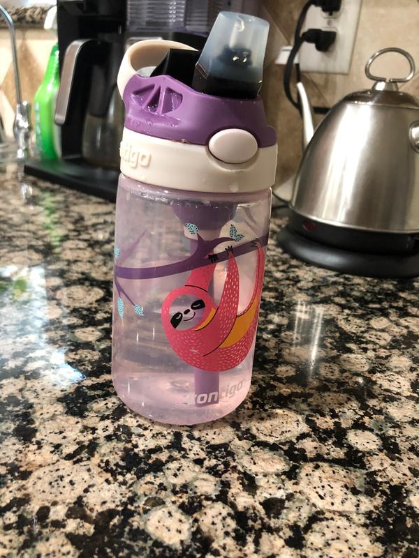 Contigo Aubrey Kids Cleanable Water Bottle with Silicone Straw and  Spill-Proof Lid, Dishwasher Safe, 14oz, Purple Mermaid