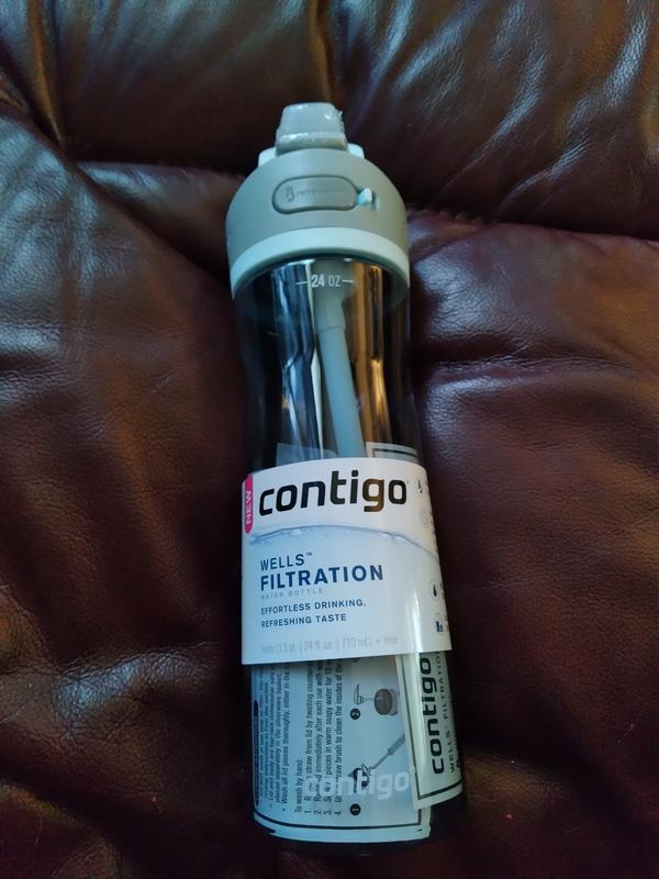 Contigo Wells Chill Stainless Steel Filter Water Bottle with AUTOSPOUT  Straw Lid, 24 Oz., Salt