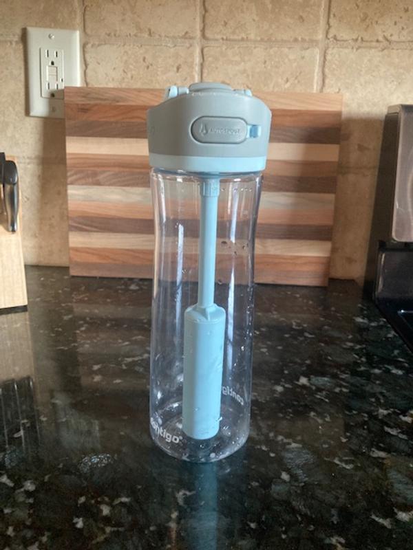 Contigo Wells Plastic Filter Water Bottle with AUTOSPOUT Straw Lid 24 fluid  oz, Salt White 