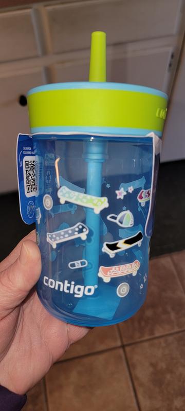 Contigo Leighton Kids Plastic Water Bottle, 14oz Spill-Proof Tumbler with  Straw for Kids, Dishwasher Safe, Blue Poppy/Narwhals