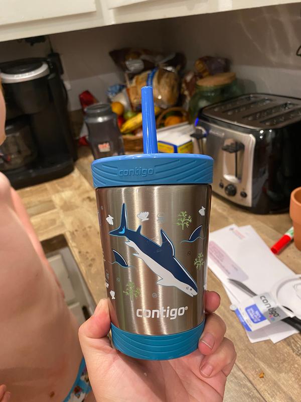 Contigo Kids 12oz Stainless Steel Spill-Proof Floral Birds Tumbler with  Straw
