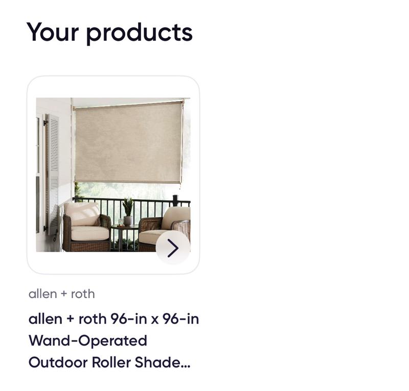 allen + roth 96-in x 96-in Sand Light Filtering Cordless Outdoor Roller ...