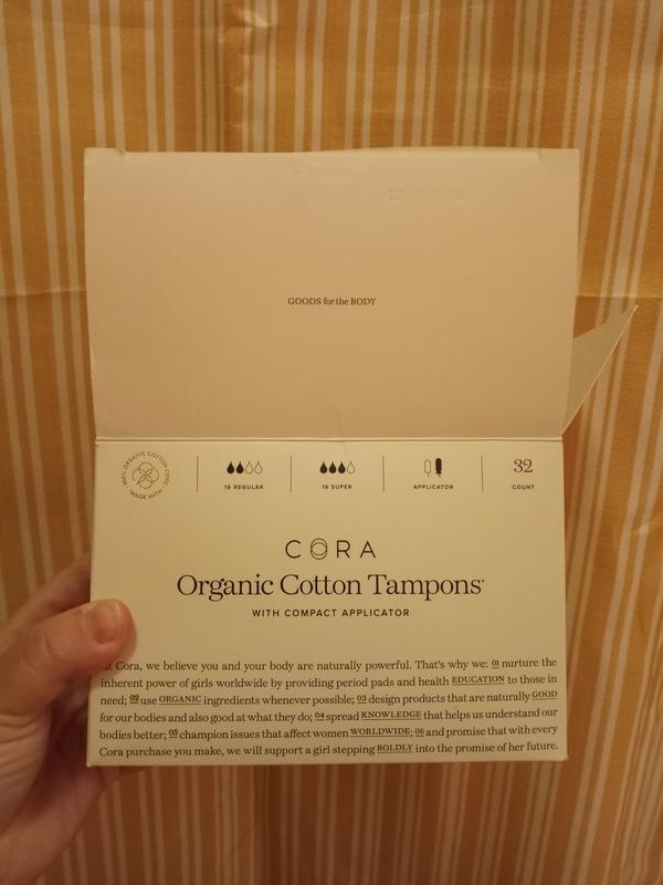 Cora organic cotton tampons mix pack, regular/super absorbency, 32 ea