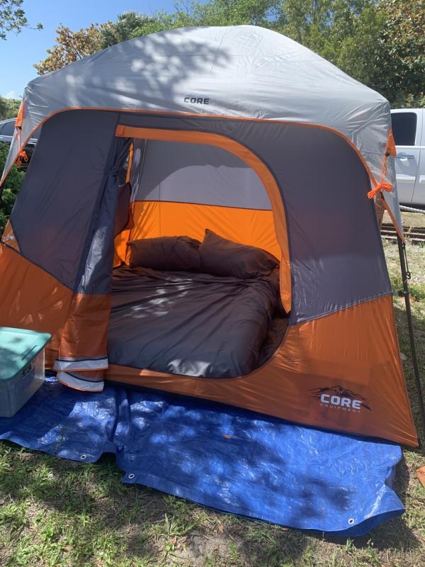 CORE 4 Person Straight Wall Cabin/Camp Tent with Carry Bag for