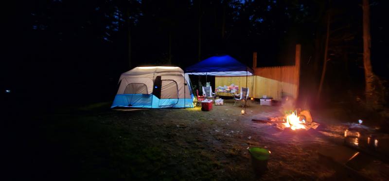 Core Blue 10-Person Pop-Up Tent with LED Lights, Instant Setup