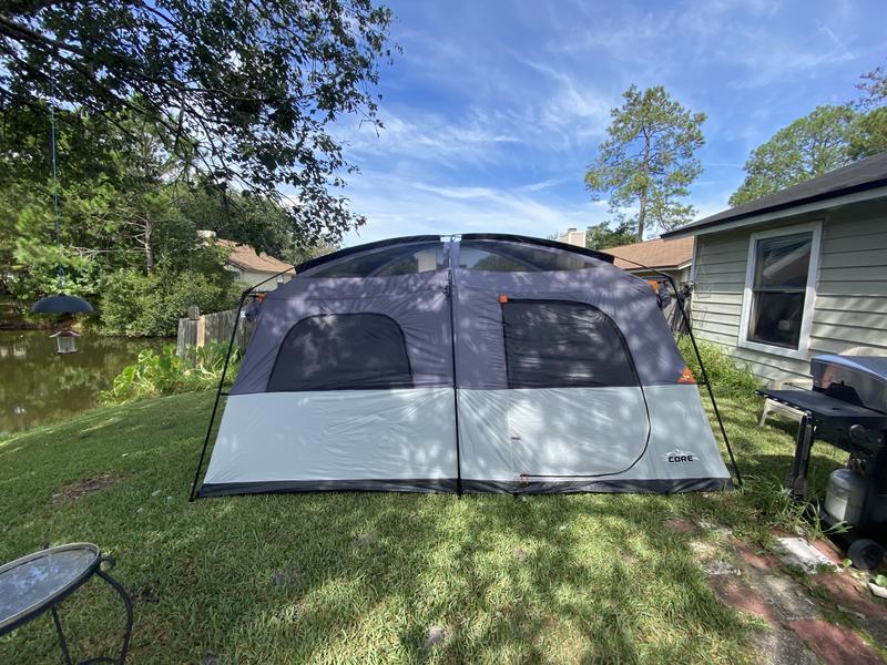 10 Person Straight Wall Cabin Tent with Full Rainfly 14' x 10