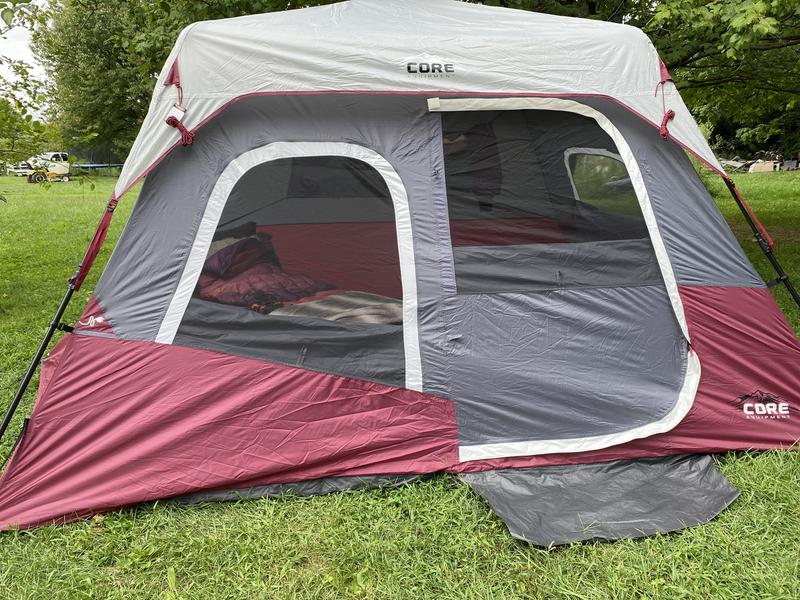 Core Red 6-Person Family Camping Tent with Water Repellent Coating