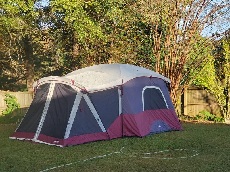 Core 10-Person Red Polyester Camping Tent with 7 ft Peak Height and 14 ft x  10 ft Size in the Tents department at