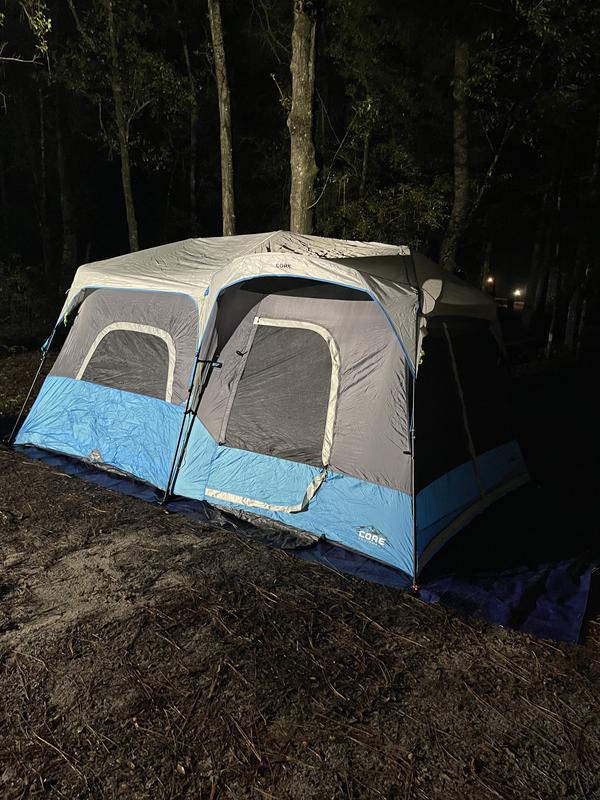 CORE Equipment 10 Person Lighted Instant Cabin Tent with Awning
