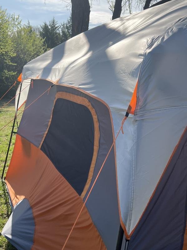 CORE 10 Person Straight Wall Cabin Tent (Orange) - Nature tee