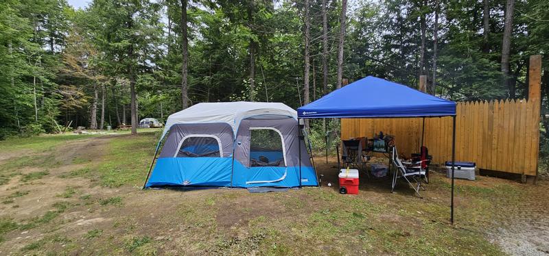 Core 9 ft. x 14 ft. Blue Pop-Up Tent with LED Lights and Instant Setup -  Spacious and Convenient in the Tents department at