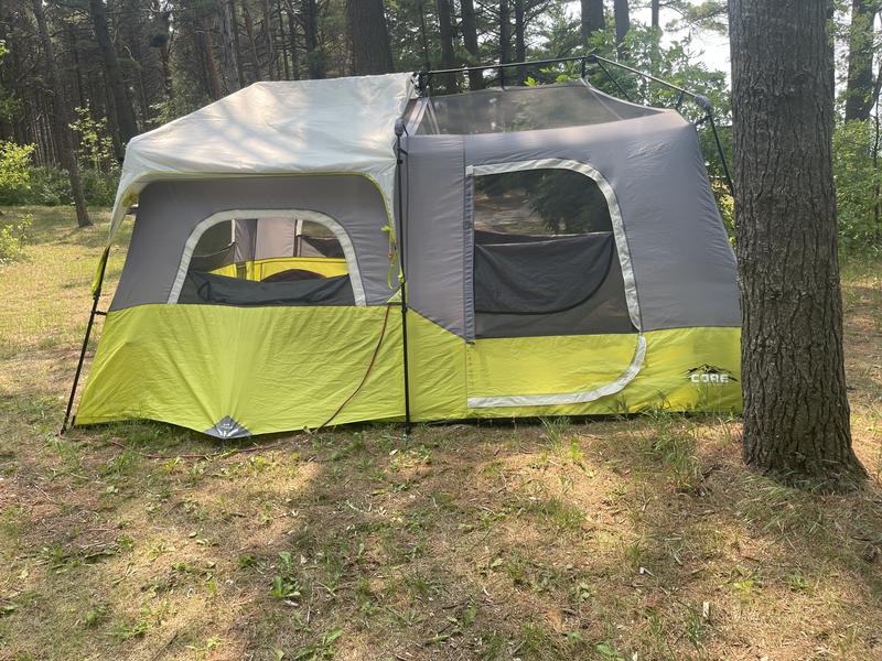 Core 9 ft. x 14 ft. Red Family Camping Tent with 1 Door and 7 Windows -  Sleeps 9 in the Tents department at