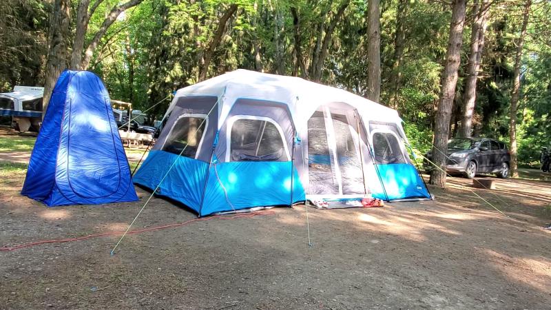 Core 12 Person Lighted Instant Cabin Tent & Footprint