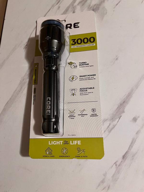 bushnell rechargeable flashlight 3000 lumens | 500L Rubicon Series | Compact, Bright, 1 Mode while Smart Power technology helps you monitor the battery level with a green and red indicator 3000 Lumen Rechargeable Flashlight 