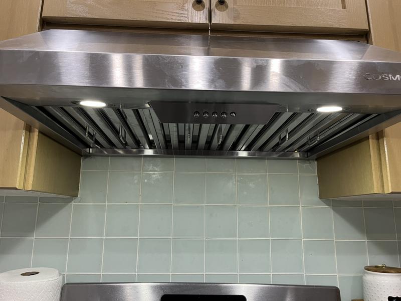 Cosmo Qs75 30-in 500-CFM Ducted Stainless Steel Under Cabinet Range Hoods  Undercabinet Mount in the Undercabinet Range Hoods department at