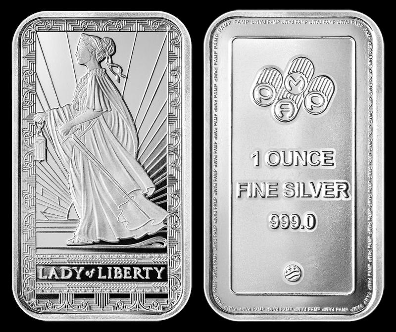 1 oz PAMP Lady of Liberty Silver Bar, 20-count | Costco