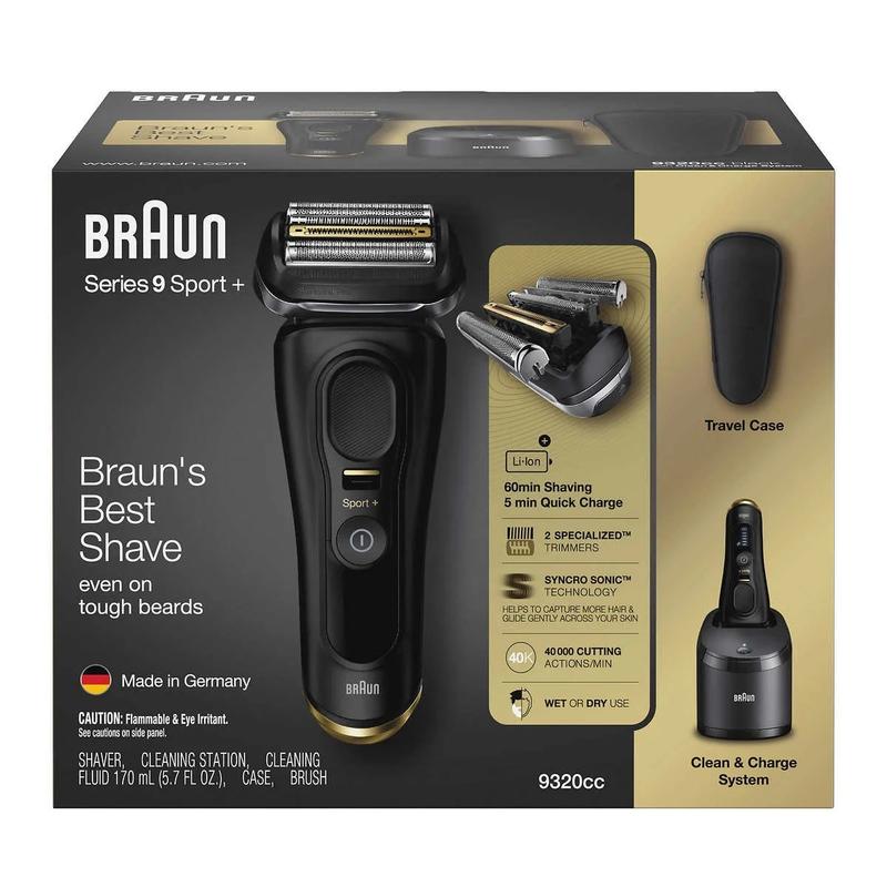 Braun Series 9 Sport + Electric Shaver with Clean and Charge