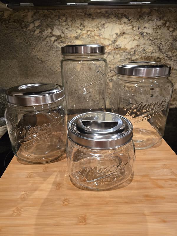 Mason Craft & More 4-piece Glass Canister Set | Costco