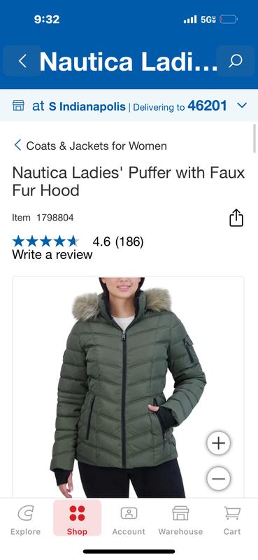 Copied - Women’s Nautica popular Faux Fur Fleece Puffer Jacket with Detachable Hood XL