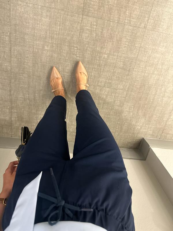 Steve Madden ポイントトゥ スリングバック Galanti フラット GALANTI Black Patent Women's Pointed-Toe Moto Slingback Flat
