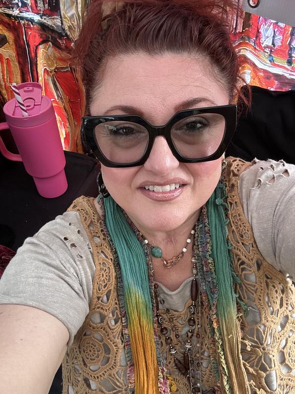 Working my jewelry booth www.reddivadesign.com