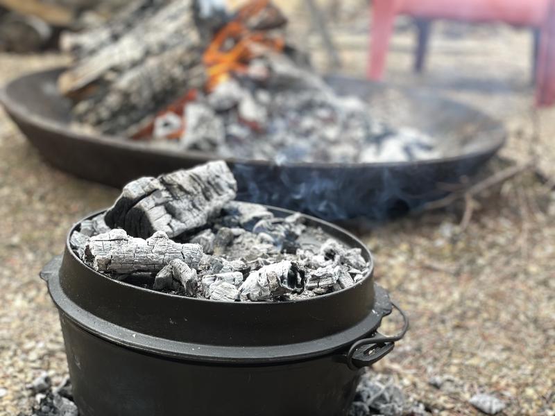 Imported Cast Iron Accessory: 4-in-1 Trivet ~ Firepit Camp Dutch Oven Cooking ~ Pot Skillet Griddle Lid Holder
