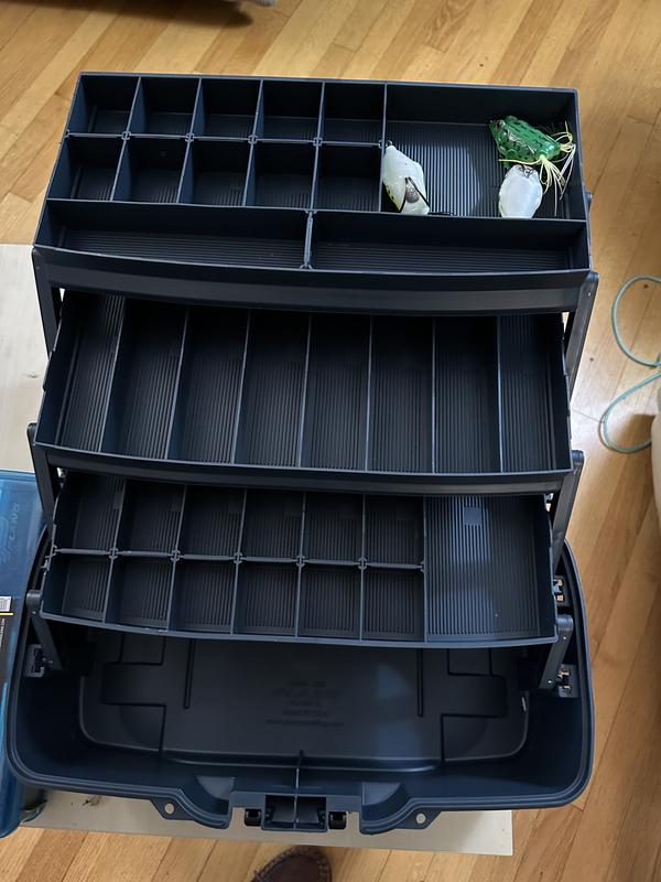 Plano 3 Tray Tackle Box, Dark Green Metallic & Off White