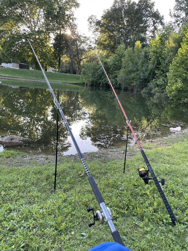 8ft Catfish Spinning Rod Two Piece Catfish Rod Stainless Steel Fishing Rods  US