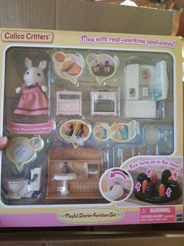 CALICO CRITTERS Microwave Cabinet Set Doll House Furniture Toy Cool Fun Cute  Min