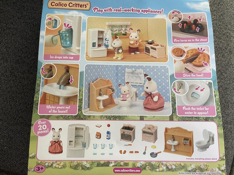 Calico Critters Playful Starter Furniture Set - Toy Dollhouse Furniture and  Accessories Set with Collectible Figure Included