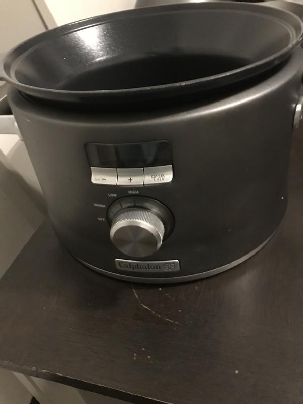 Calphalon Slow Cooker with Digital Timer and Programmable Controls, 5.3  Quarts, Stainless Steel 