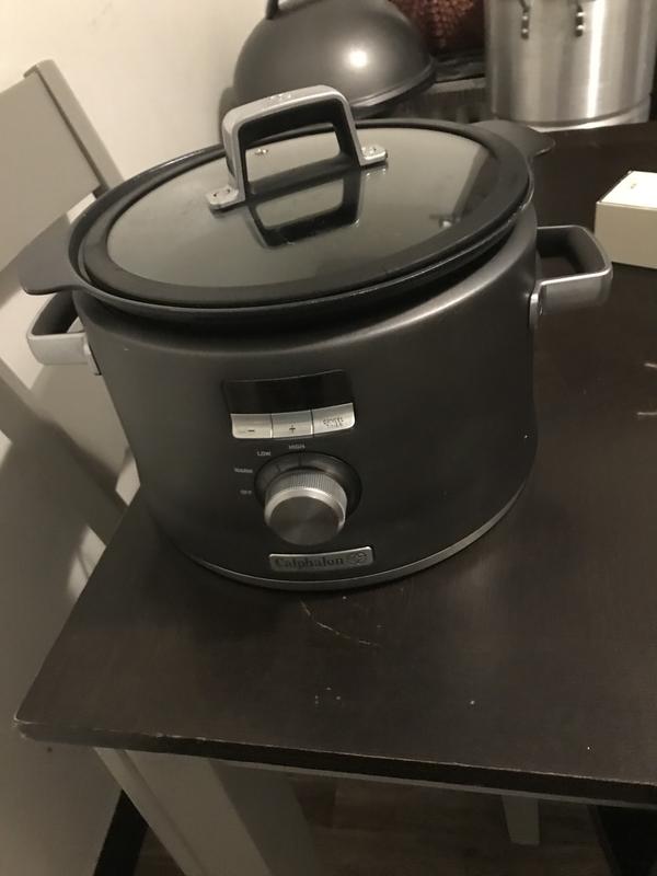 Bargains by Green - Calphalon 5.3-Quart Precision Control Slow Cooker  Price:$50.00 New Retail:$80 Features: Sear, Brown, Sauté and Slow Cook  5.3-Quart Capacity with Oven Safe Pot 2 Heat Settings: Low and High